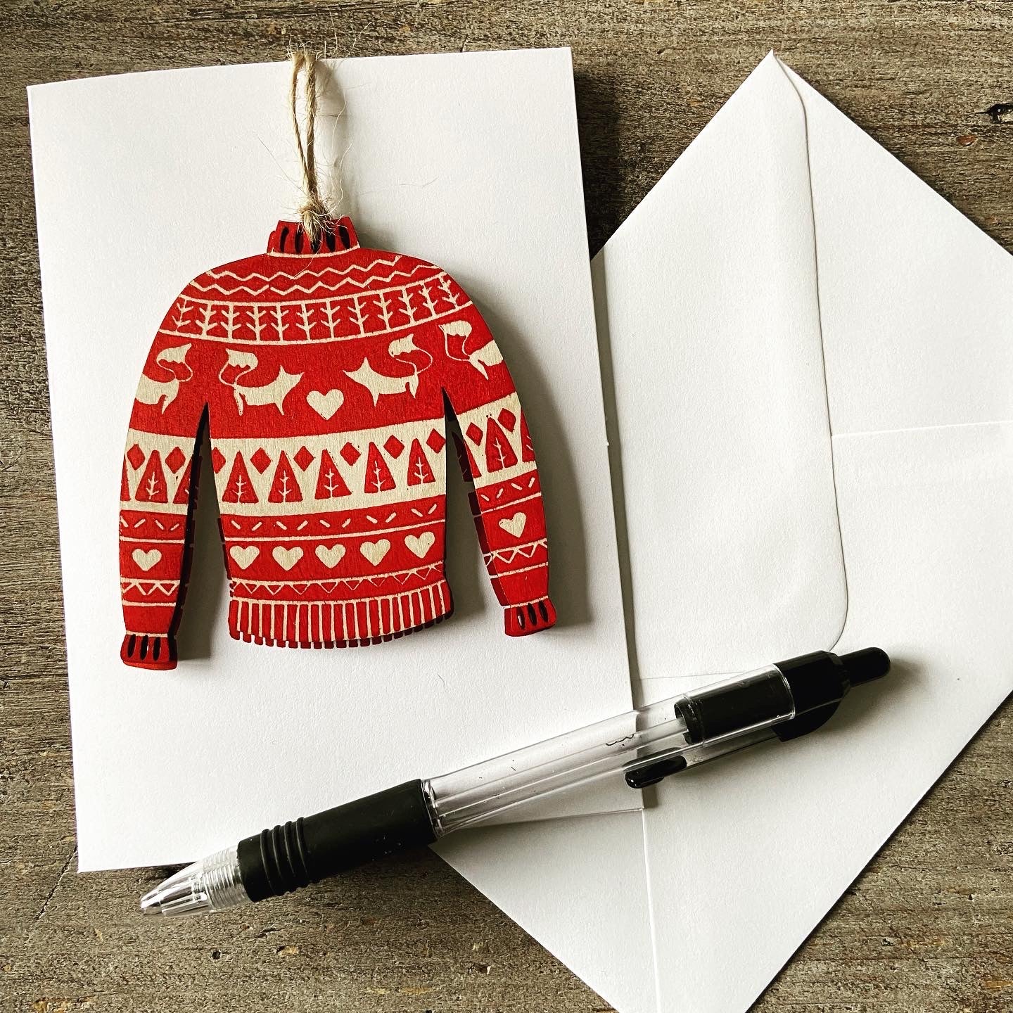 Hand Printed Decoration Card - Jumper