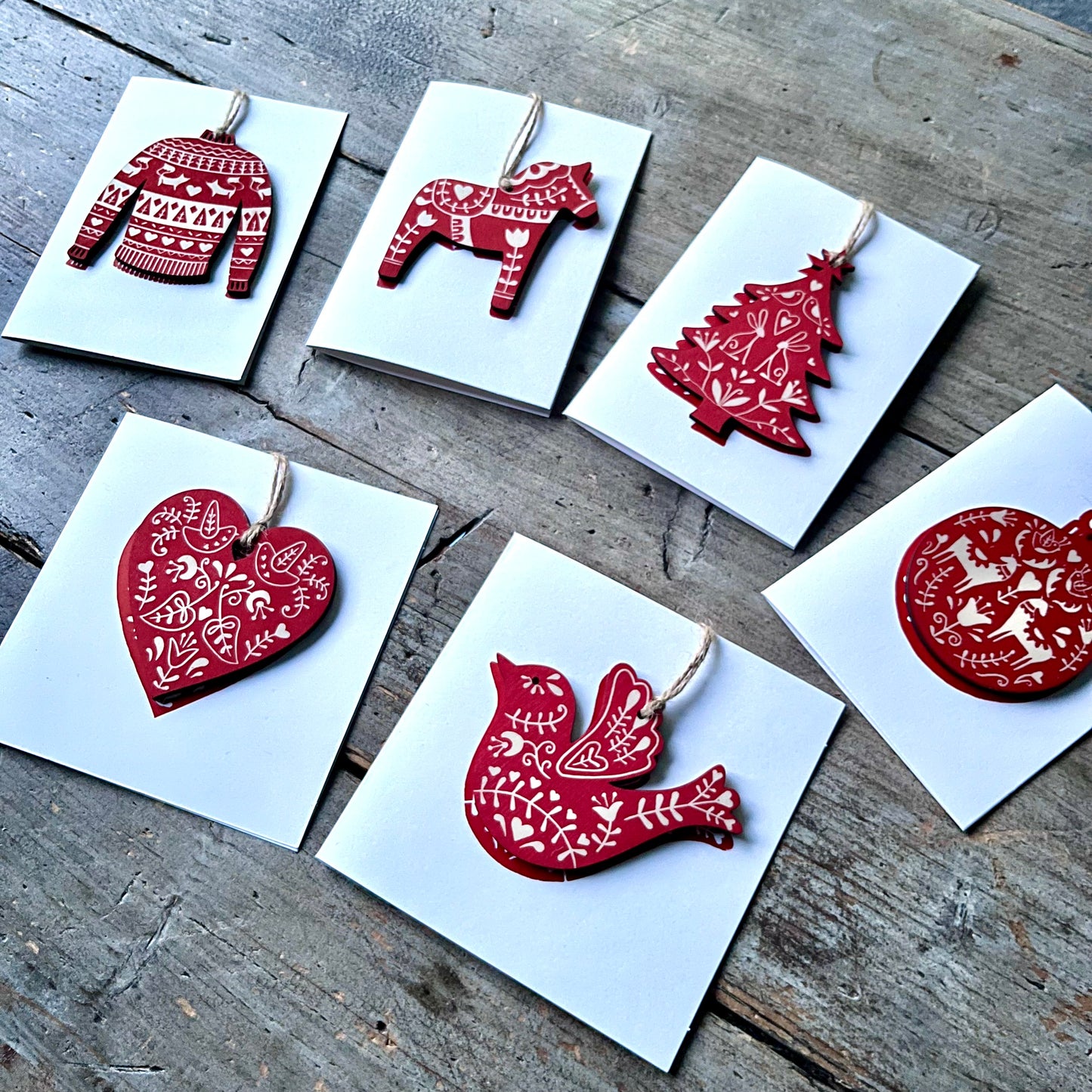 Hand Printed Decoration Card - Bauble