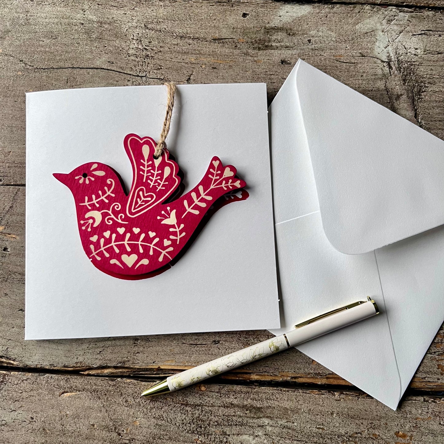 Hand Printed Decoration Card - Bird