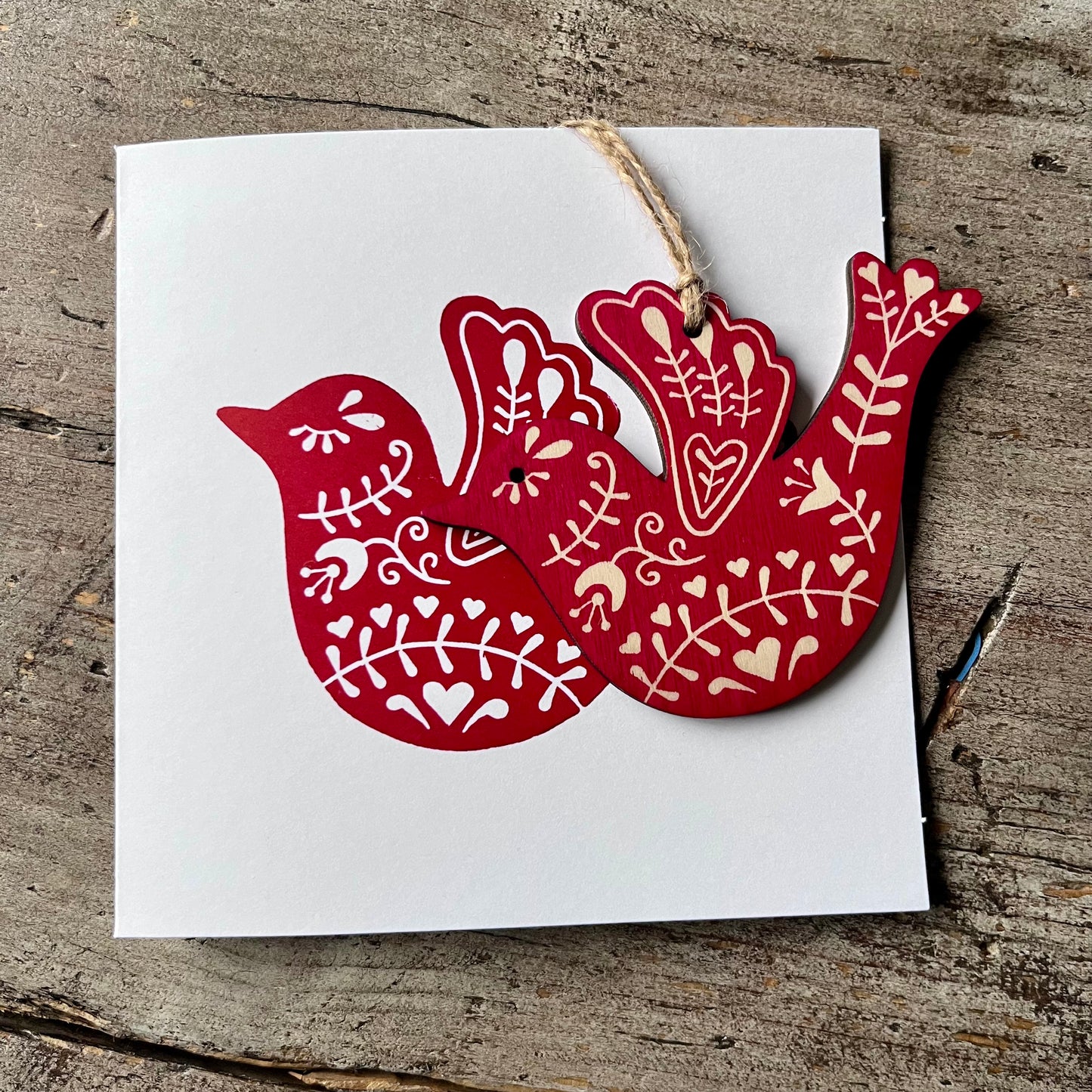 Hand Printed Decoration Card - Bird