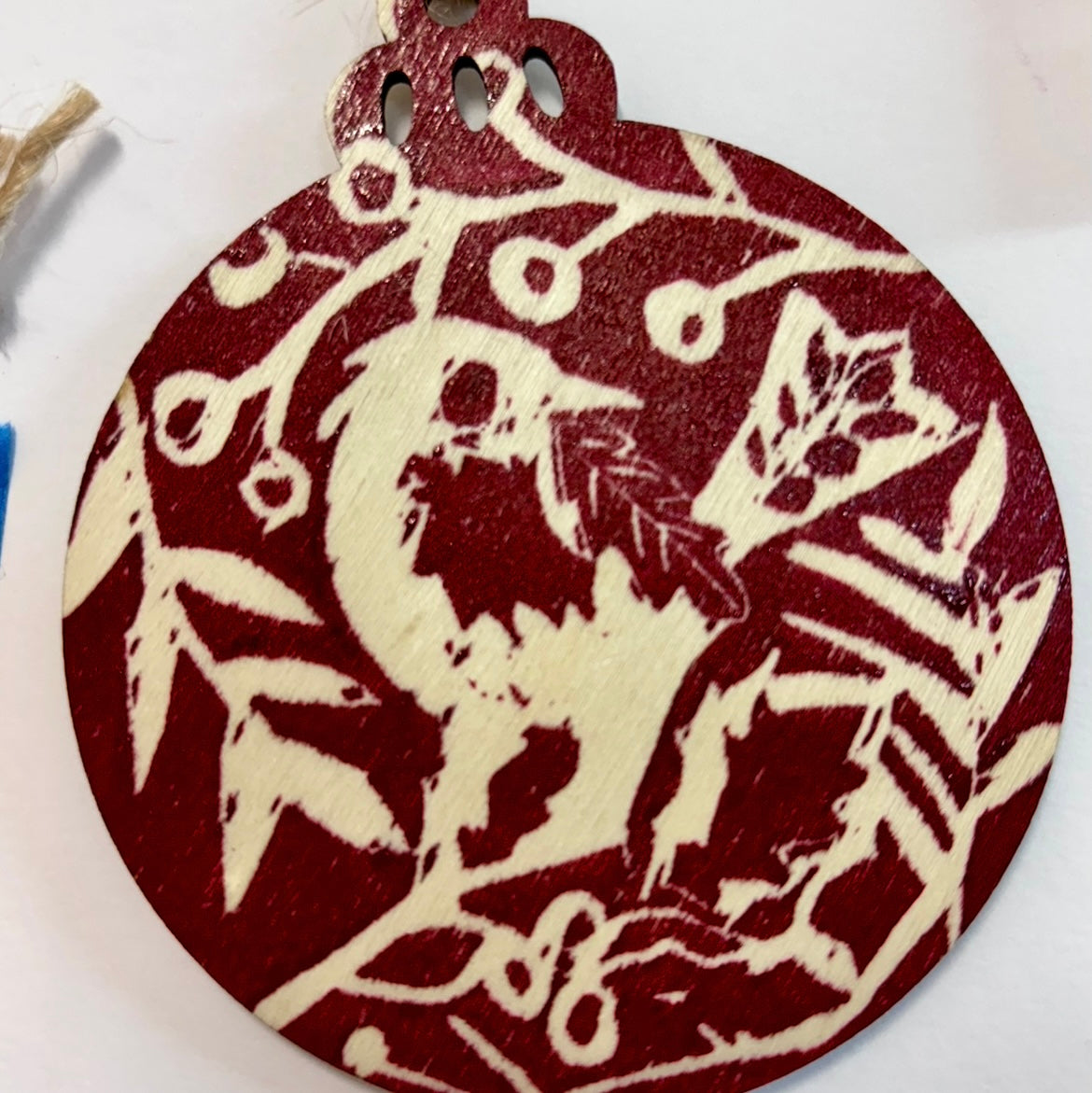 Trio of Linocut Wooden Baubles Workshop at Capuchin Creative 25/11/25