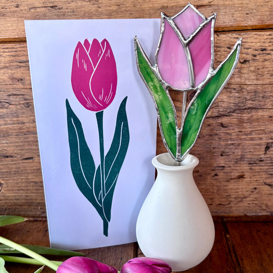 Tulip Linocut & Stained Glass Workshop at Lydney Park Estate 5/3/26 & 6/3/26