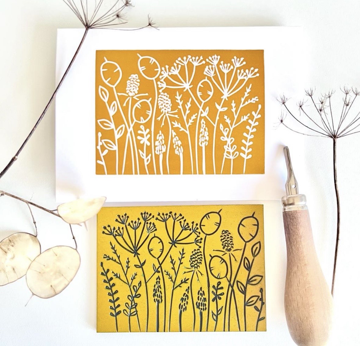 Mothers Day Linocut Workshop at Botanica 3/3/26