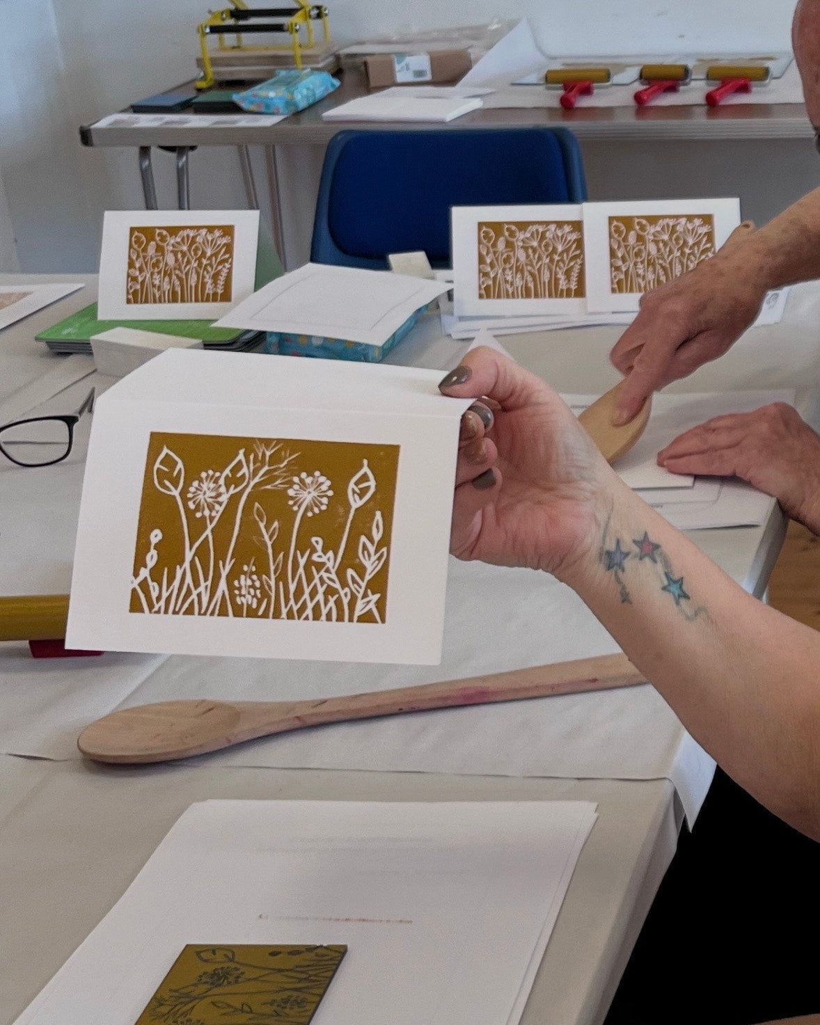 Mothers Day Linocut Workshop at Botanica 3/3/26