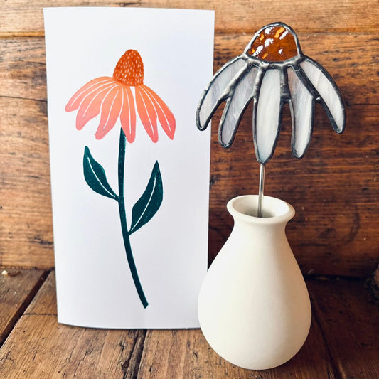 Echinacea Linocut & Stained Glass Workshop at Lydney Park Estate 16/7/26 & 17/7/26