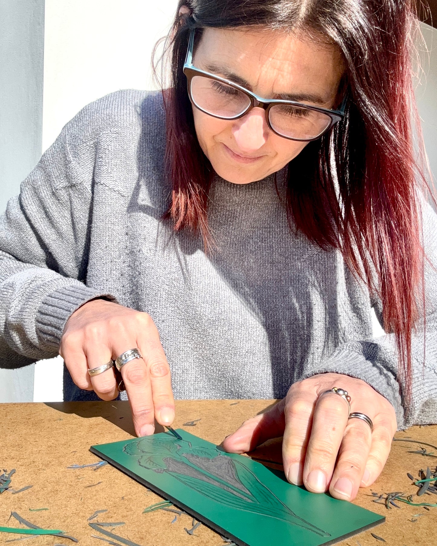 Iris Linocut & Stained Glass Workshop at Lydney Park Estate 12/6/26 & 13/6/26