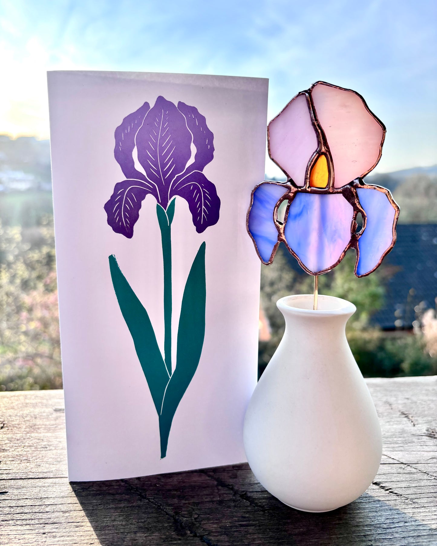 Iris Linocut & Stained Glass Workshop at Lydney Park Estate 12/6/26 & 13/6/26