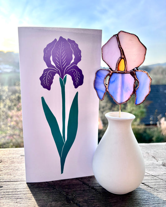 Iris Linocut & Stained Glass Workshop at Lydney Park Estate 12/6/26 & 13/6/26
