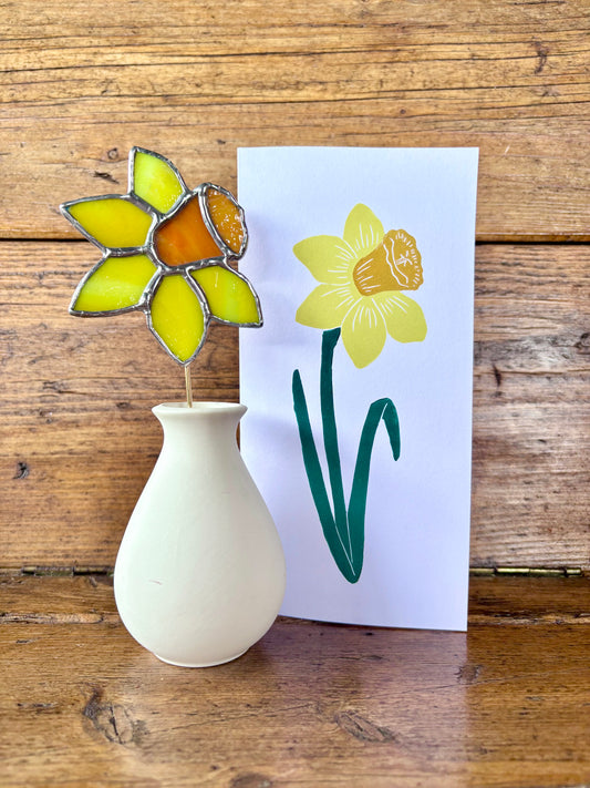 Daffodil Linocut & Stained Glass Workshop at Lydney Park Estate 12/3/27 & 13/3/27