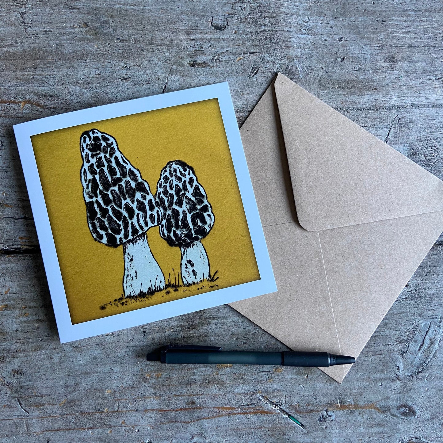 Morel Mushroom Greetings Card