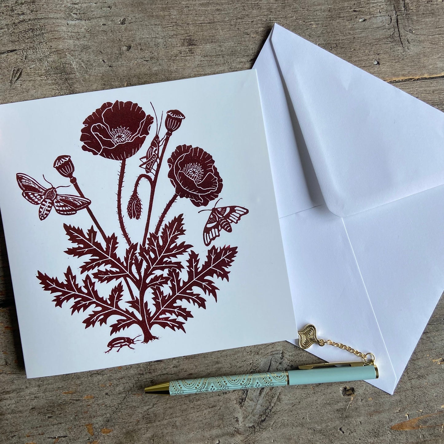 Corn Poppy Greetings Card