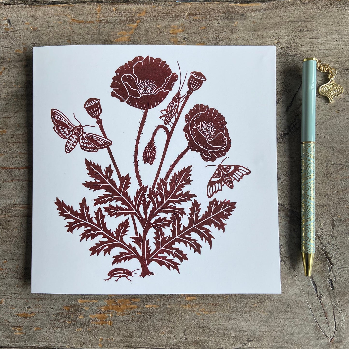 Corn Poppy Greetings Card