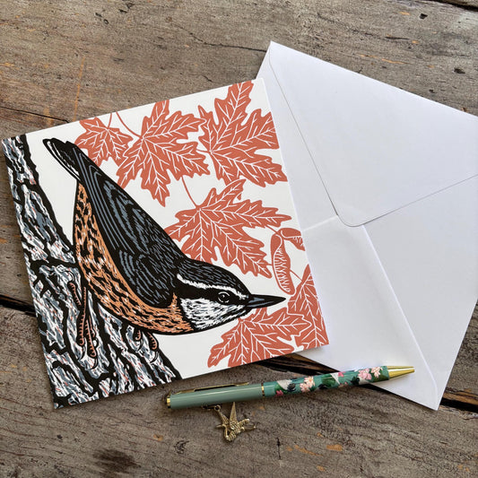 Nuthatch Greetings Card