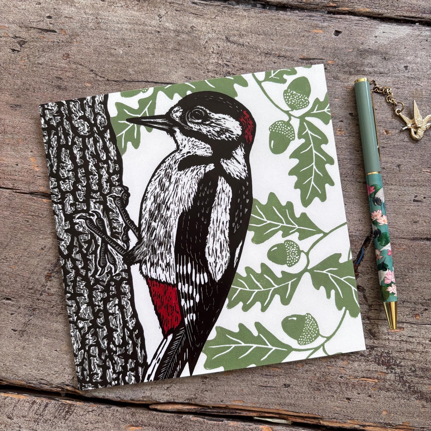 Great Spotted Woodpecker Greetings Card