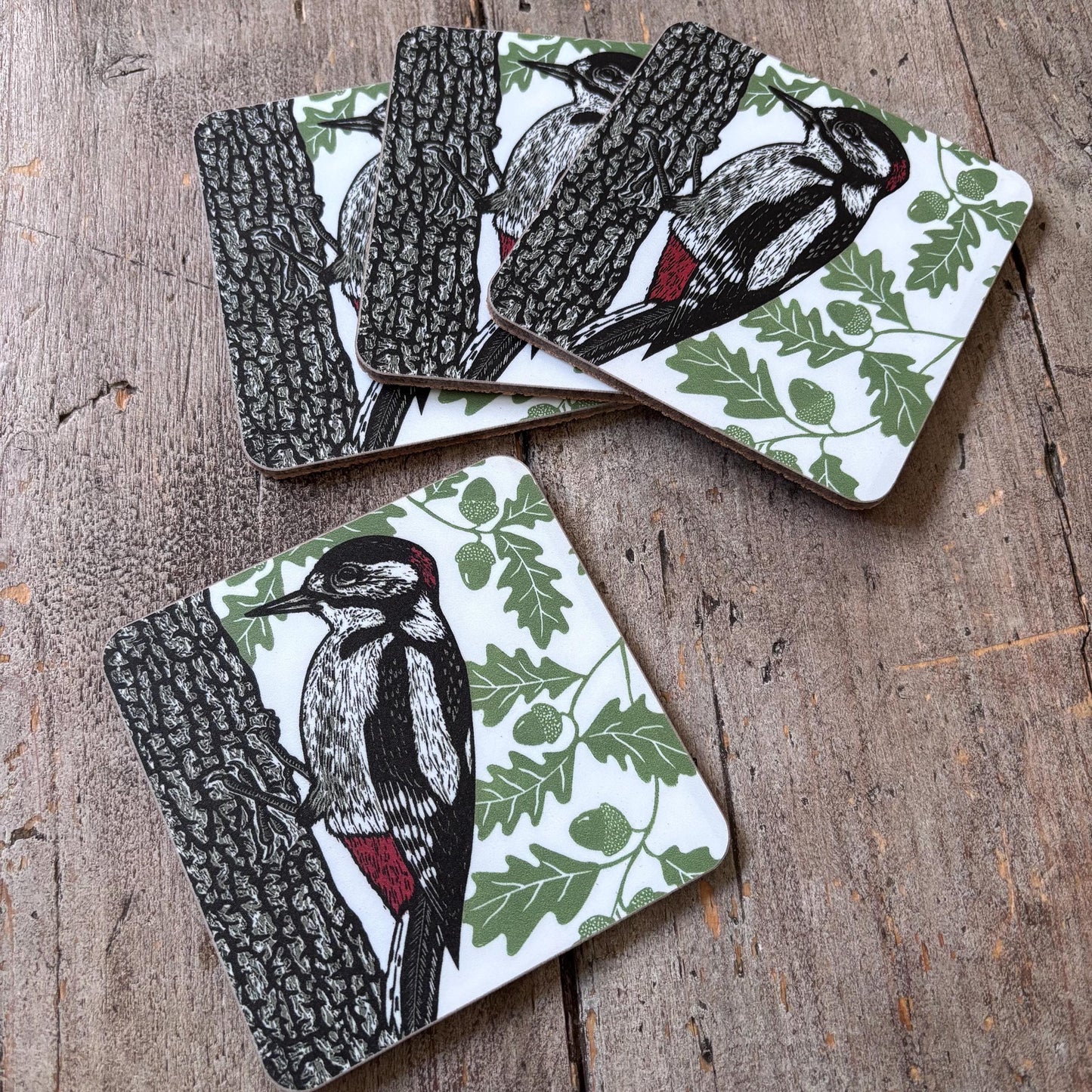 Great Spotted Woodpecker Coasters