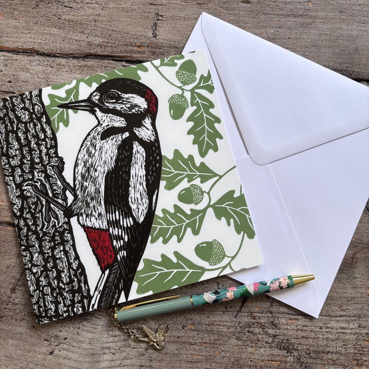 Great Spotted Woodpecker Greetings Card