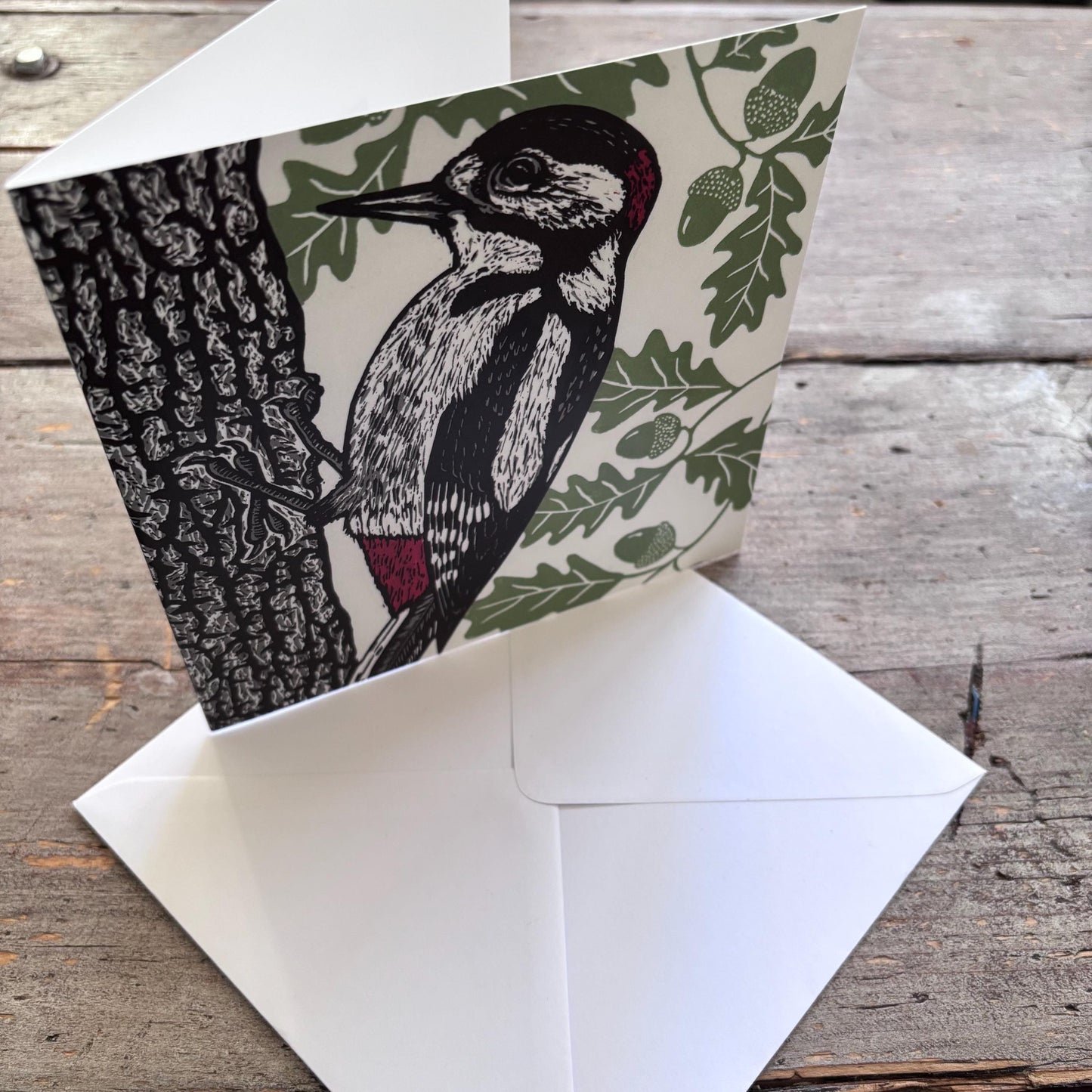 Great Spotted Woodpecker Greetings Card