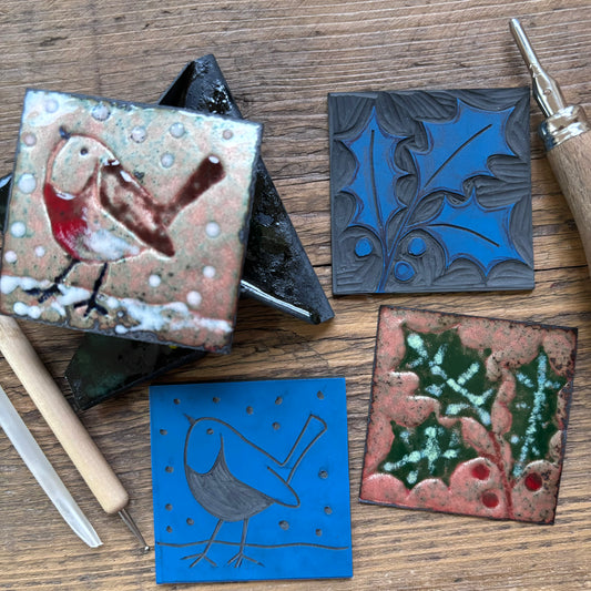 LINOCUT - EMBOSS - ENAMEL FESTIVE COMBO WORKSHOP 4/12/25