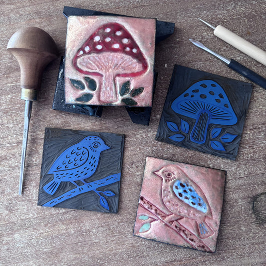 LINOCUT - EMBOSS - ENAMEL AUTUMN COMBO WORKSHOP 9/10/25